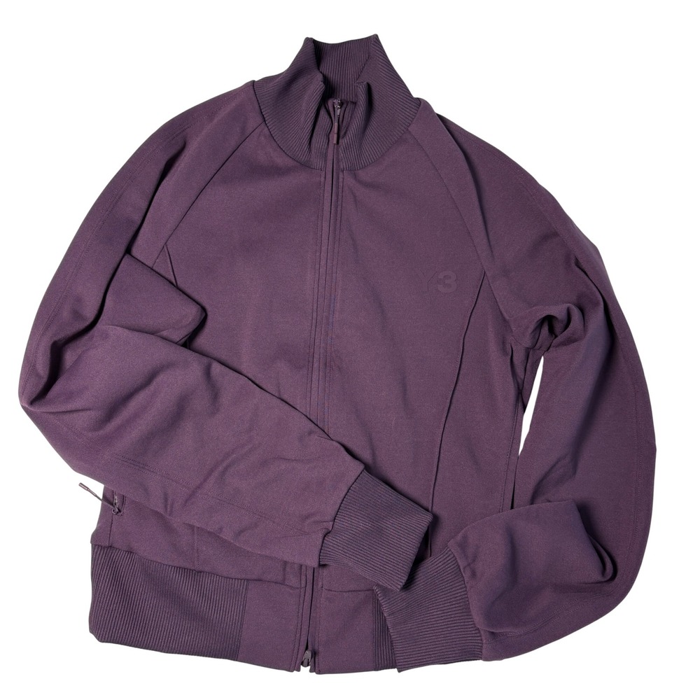 Y-3 Track Jacket Large Purple Adidas Yohji Yamamoto Full Zip Mock Neck Logo